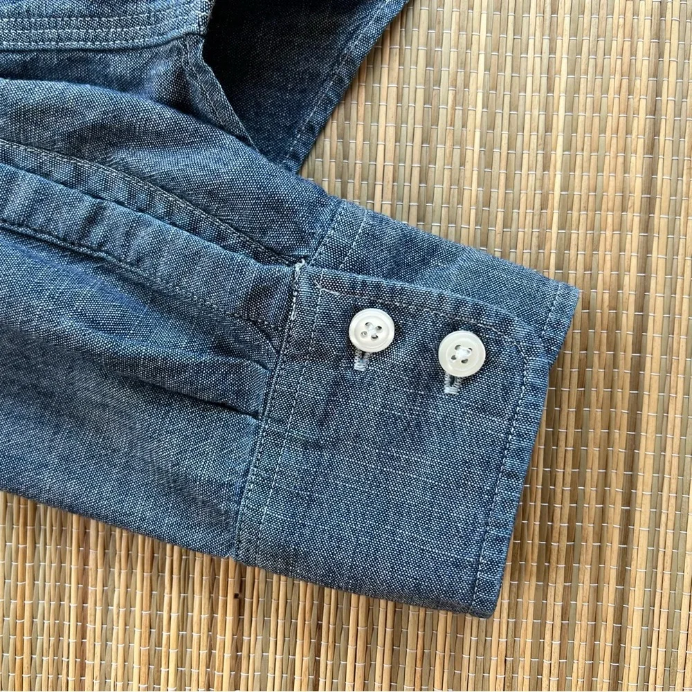J. Crew Blue Denim Chambray 100% Cotton Button Down Shirt